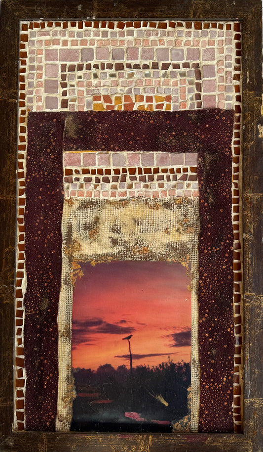 Triptych - bird at sunset 1