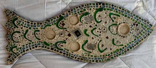 Green fish candle tray