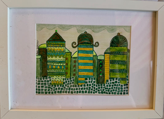 Jerusalem in green - painting