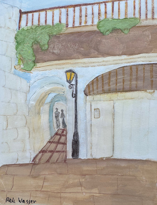 Street in Safed - painting