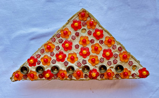 Red & orange flowers Menorah