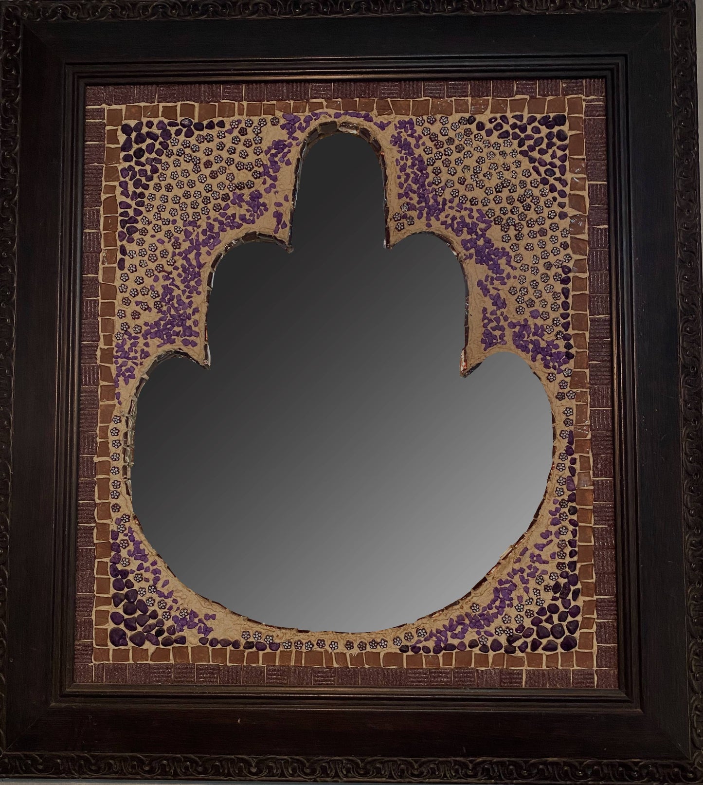 Hamsa mirror in purple