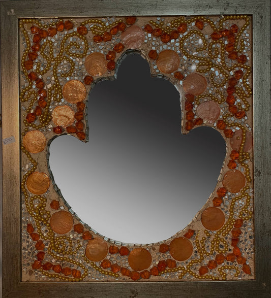 Hamsa mirror in orange