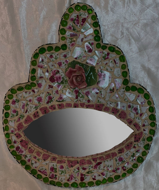 Hamsa mirror with rose