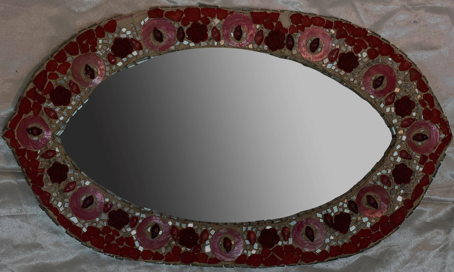 Mirror in burgundy