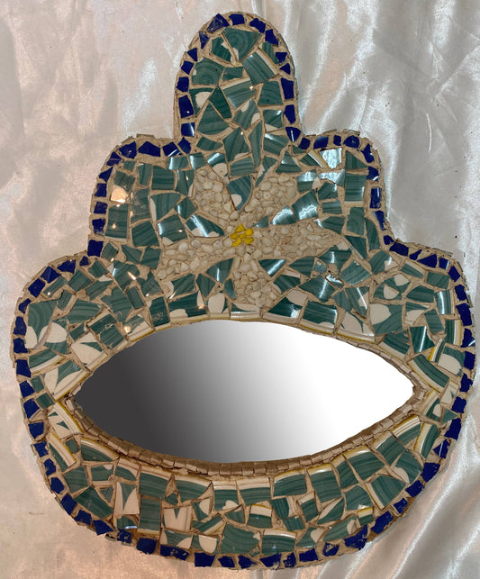 Hamsa mirror in turquoise