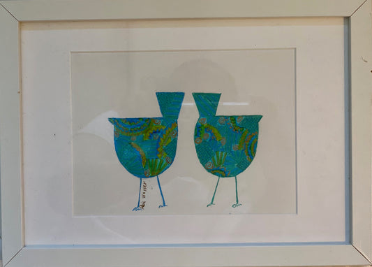Birds in blue & green - painting